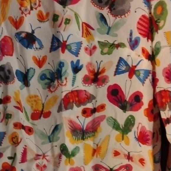 Anthropologie Silk Butterfly Button Up Shirt - Picture 2 of 3